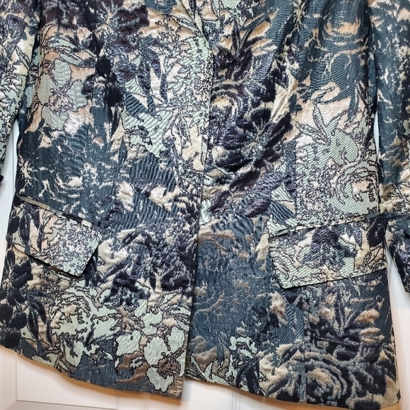 Lafayette 148 Multicolored Blazer Black Green Metallic Bronze Size 4 - Picture 4 of 12